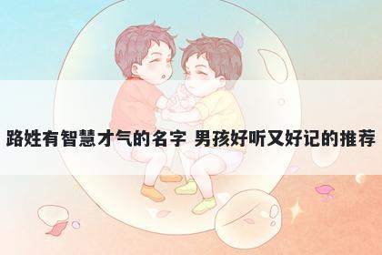 路姓有智慧才气的名字 男孩好听又好记的推荐