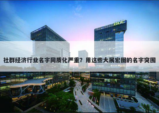 社群经济行业名字同质化严重？用这些大展宏图的名字突围
