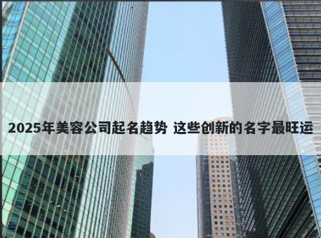 2025年美容公司起名趋势 这些创新的名字最旺运