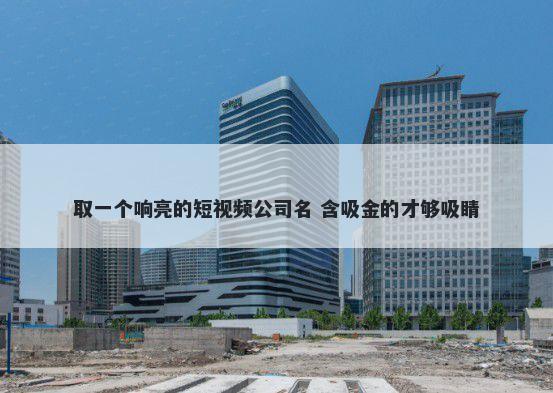 取一个响亮的短视频公司名 含吸金的才够吸睛