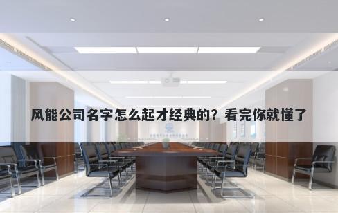 风能公司名字怎么起才经典的？看完你就懂了