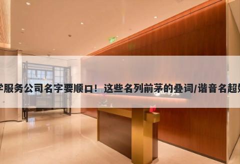 留学服务公司名字要顺口！这些名列前茅的叠词/谐音名超好记