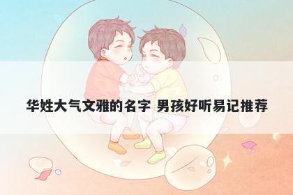 华姓大气文雅的名字 男孩好听易记推荐