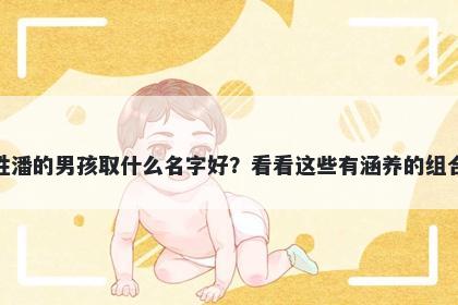 姓潘的男孩取什么名字好？看看这些有涵养的组合