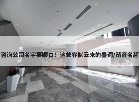 财务咨询公司名字要顺口！这些客似云来的叠词/谐音名超好记