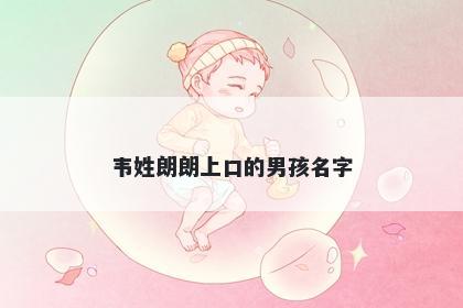 韦姓朗朗上口的男孩名字
