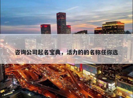 咨询公司起名宝典，活力的的名称任你选