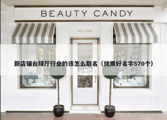 新店铺台球厅行业的该怎么取名（优质好名字570个）