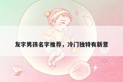 友字男孩名字推荐，冷门独特有新意