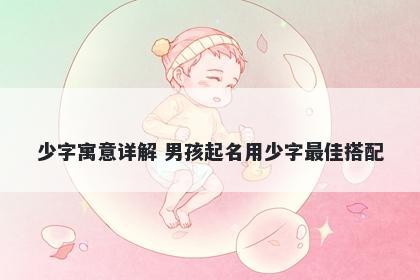 少字寓意详解 男孩起名用少字最佳搭配