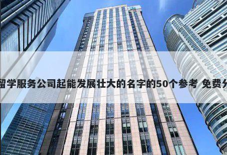 给留学服务公司起能发展壮大的名字的50个参考 免费分享