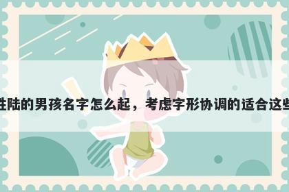 姓陆的男孩名字怎么起，考虑字形协调的适合这些