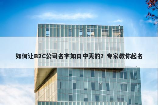 如何让B2C公司名字如日中天的？专家教你起名