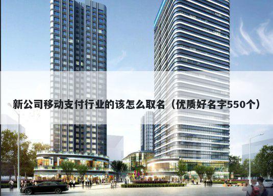 新公司移动支付行业的该怎么取名（优质好名字550个）