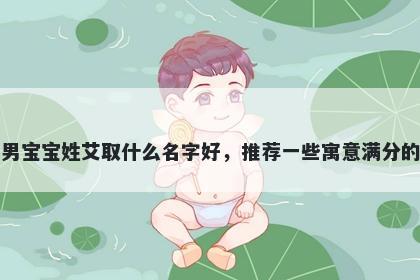 刚出生的男宝宝姓艾取什么名字好，推荐一些寓意满分的男孩名字