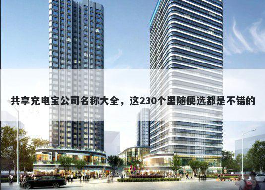 共享充电宝公司名称大全，这230个里随便选都是不错的