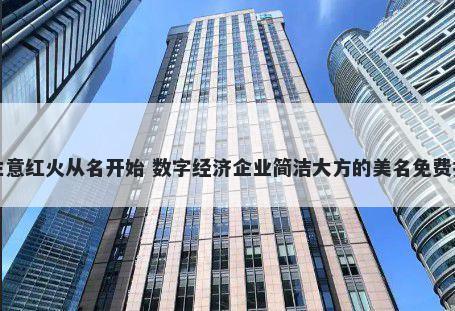 生意红火从名开始 数字经济企业简洁大方的美名免费挑