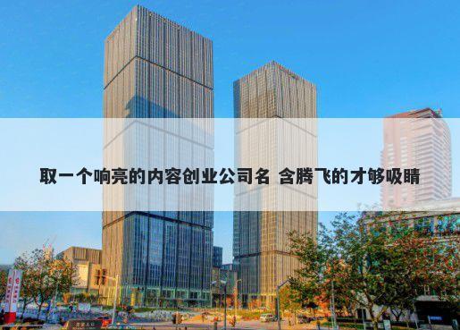 取一个响亮的内容创业公司名 含腾飞的才够吸睛