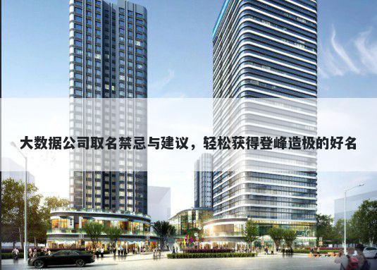 大数据公司取名禁忌与建议，轻松获得登峰造极的好名