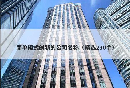 简单模式创新的公司名称（精选230个）