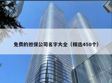免费的担保公司名字大全（精选450个）