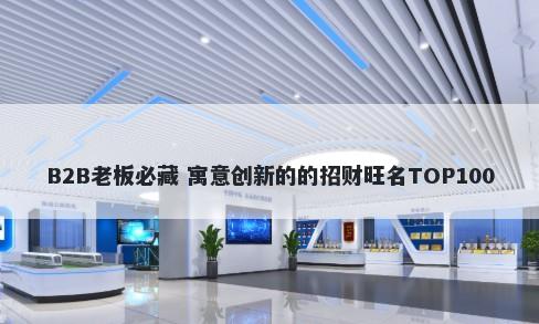 B2B老板必藏 寓意创新的的招财旺名TOP100