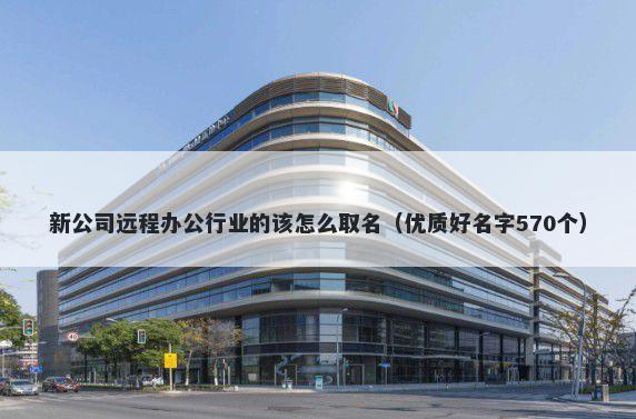 新公司远程办公行业的该怎么取名（优质好名字570个）