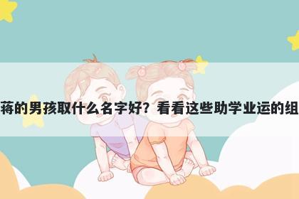 姓蒋的男孩取什么名字好？看看这些助学业运的组合