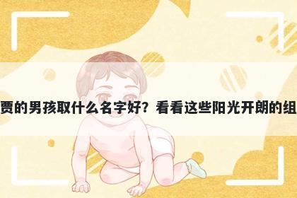 姓贾的男孩取什么名字好？看看这些阳光开朗的组合