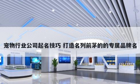 宠物行业公司起名技巧 打造名列前茅的的专属品牌名