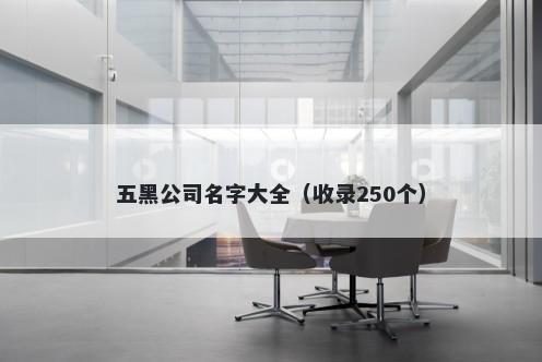 五黑公司名字大全（收录250个）