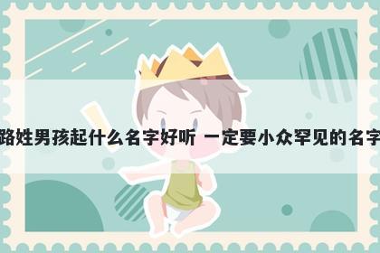 路姓男孩起什么名字好听 一定要小众罕见的名字