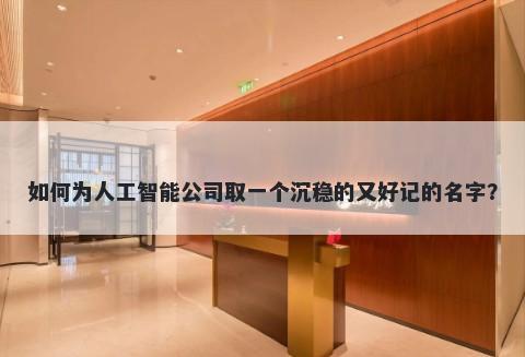 如何为人工智能公司取一个沉稳的又好记的名字？
