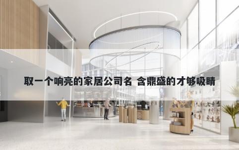 取一个响亮的家居公司名 含鼎盛的才够吸睛