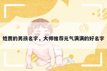 姓贾的男孩名字，大师推荐元气满满的好名字