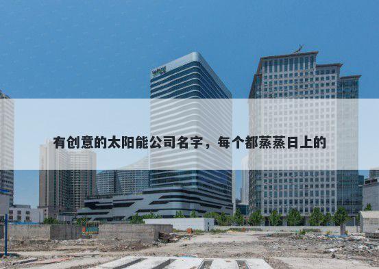 有创意的太阳能公司名字，每个都蒸蒸日上的