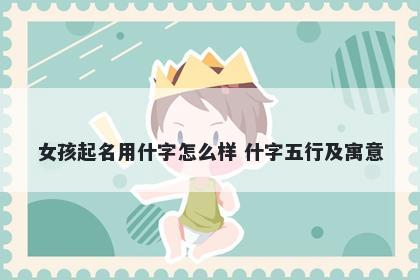 女孩起名用什字怎么样 什字五行及寓意