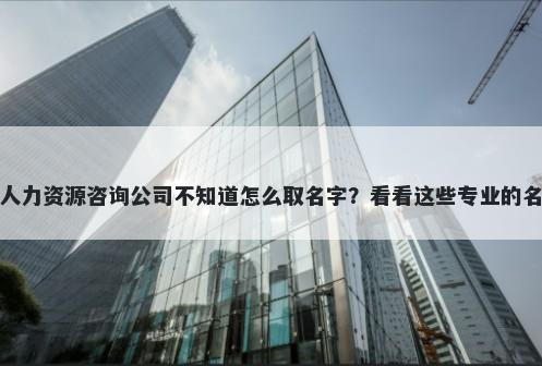 想开家人力资源咨询公司不知道怎么取名字？看看这些专业的名字大全
