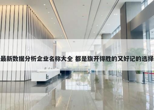 最新数据分析企业名称大全 都是旗开得胜的又好记的选择