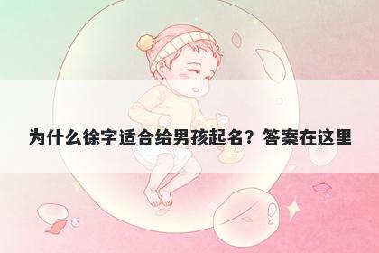 为什么徐字适合给男孩起名？答案在这里