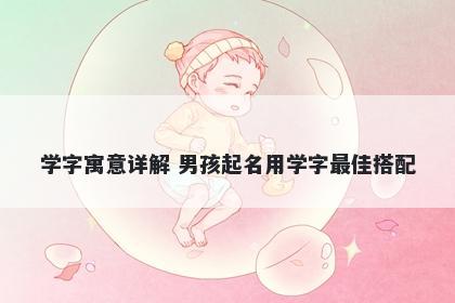 学字寓意详解 男孩起名用学字最佳搭配