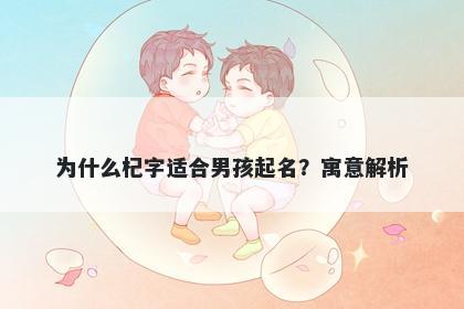 为什么杞字适合男孩起名？寓意解析