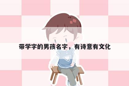 带学字的男孩名字，有诗意有文化
