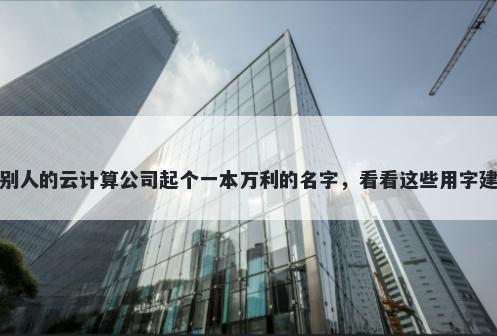 给别人的云计算公司起个一本万利的名字，看看这些用字建议