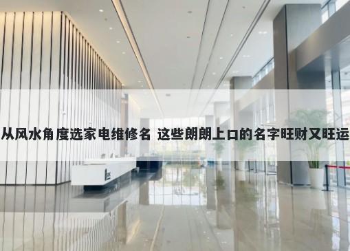 从风水角度选家电维修名 这些朗朗上口的名字旺财又旺运