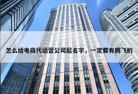 怎么给电商代运营公司起名字，一定要有腾飞的