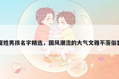 夏姓男孩名字精选，国风潮流的大气文雅不落俗套