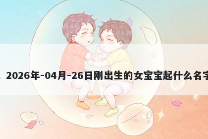 我姓朱，2026年-04月-26日刚出生的女宝宝起什么名字比较好