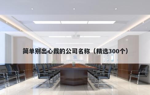 简单别出心裁的公司名称（精选300个）