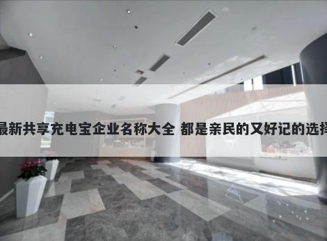 最新共享充电宝企业名称大全 都是亲民的又好记的选择